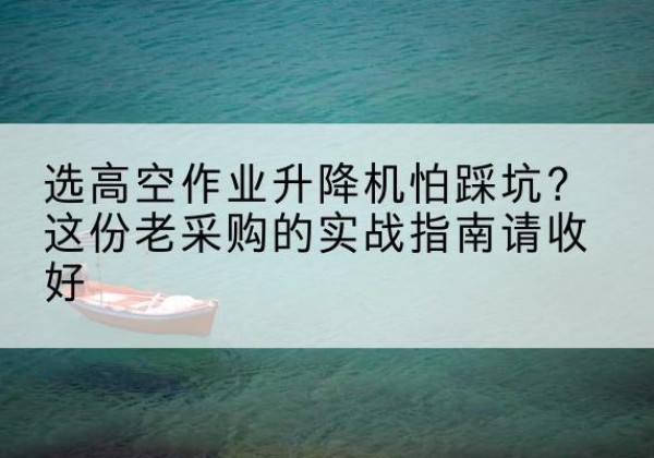 焦作高空作业升降机厂家推荐-选高空作业升降机怕踩坑？这份老采购的实战指南请收好