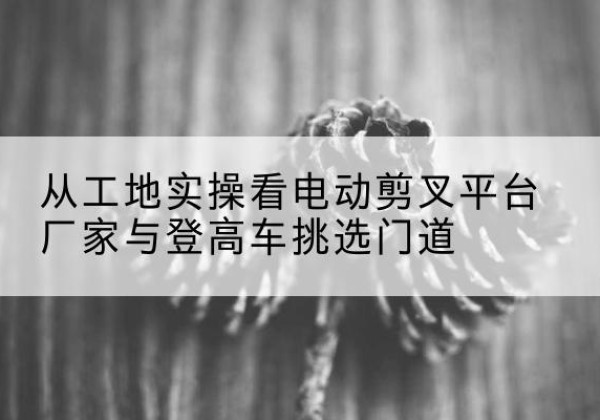 焦作电动剪叉升降平台厂家-从工地实操看电动剪叉平台厂家与登高车挑选门道